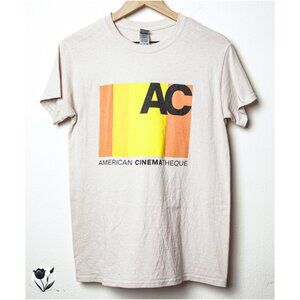 American Cinematheque T-Shirt S Beige Gildan Heavy Cotton Film Industry